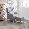 Wing Back Upholstered Armchair Relax Single Lazy Sofa Lounge Chair W/Footstool