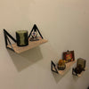 3 Sets Corner Wall Shelves Industrial Style Metal Wood Floating Shelf Storage