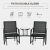 Double Glider Companion Rocking Chairs Loveseat Garden Table