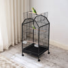 Rolling Metal Bird Cage Open Play Top Parrot Budgie Lovebird Finch Cage House