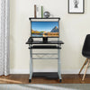 Computer Desk Trolley w/ Keyboard Tray Home Office Study PC Table Printer Shelf#