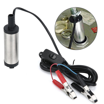 12V Electric Submersible Pump Flood Pond 38mm for Water Oil Liquid Fuel Diesel