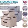 Foldable Storage Boxes With Lid Canvas Folding Basket Fabric Clothes Organizer