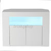 86cm High Gloss Corner TV Stand Cabinet with RGB LED Lights Entertainment Unit