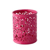 Hollow Rose Flower Cosmetic Metal Pen Pencil Pot Holder Stationery Organizer