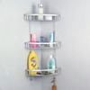 STAINLESS STEEL BATH SHOWER CADDY BASKET BATHROOM CORNER STORAGE SHELF RACK HOME