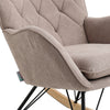 Wing Back Rocking Chair Tufted Upholstered Velvet Accent Nursery Rocker Chairs