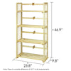 Furinno FNCL-33002 Pine Solid Wood 4-Tier Bookshelf, Natural