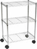 3 Tier Chrome Metal Storage Rack/Shelving Kitchen/Office/Garage Unit Castors