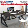 Black Home Office Computer Desk with Shelves Desktop PC Table Study Workstation