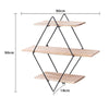 3 Tier Floating Shelves Metal Wood Wall Shelf Hanging Decor Storage Display Rack