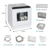 Table Top Mini Dishwasher 6-Program Freestanding 5L Dish Cleaner LED Dish Basket