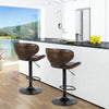 Set of 2 Bar Stools Adjustable Swivel PU Leather Pub Chair Kitchen Dining Chair