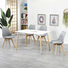 Set of 4 Dining Chair Tulip Chairs Wooden Legs Office Kitchen Padded Seat Grey