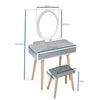 Dressing Table w/LED Light Mirror Make up Desk Vanity Set Stool Free Organizer