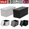 Faux Leather Ottoman Pouffe Large Storage Box Foot Stools 1&2 Seater Bench Seat
