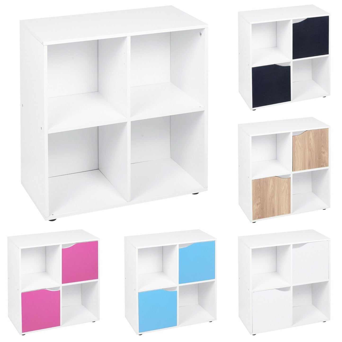 4 6 9 Cube Wooden Bookcase Shelving Display Shelves Storage Unit Wood Shelf Door