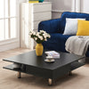 Coffee Table with 2 Storage Drawers Modern Home Living Room Table 4 Metal Legs