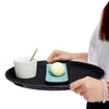 Black Round Non-Slip Tray 16" Serving Drinks Bar Pub Waiter Food Tray Cafe