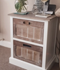 Small Bedside Table Shabby Chic Cabinet Rustic Wooden Side End White Drawer Unit