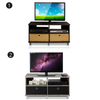 Furinno Andrey Entertainment Center with Bin Drawers TV Stand Unit Open Shelf