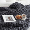 Multicolor Knitted Blankets Knitted Thick Blanket Hand Knit Sofa Blanket