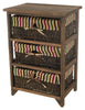 WICKER BASKET STORAGE UNIT BEDSIDE TABLE CABINET CHEST DRAWER MAIZE SHABBY CHIC