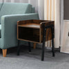 2pcs Industrial Bedside Table Stackable End Table with Storage Rustic Brown
