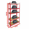 5 Tier Shelf Red Warehouse DIY Garage Storage Rack Shelving Holder