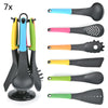 7Pcs Nylon Multi-Coloured Utensil Set With Stand UK Kitchen Essential