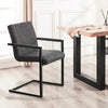 2 Pcs Faux Leather Dining Chairs Armchairs Office Kitchen Brown Grey Industrial