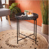New Kasbah Black Metal Side Coffee Tray Table With Removable Top Living Room