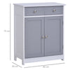 75x60cm Freestanding Bathroom Storage Cabinet Unit w/ 2 Drawers Cupboard