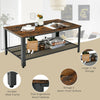 Industrial Coffee Table Vintage Retro End Table Living Room Furniture Mesh Shelf