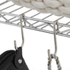 Mondeer 6 Tier Metal Storage Rack with 8 Hooks Height Adjustable Kitchen Silver