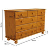 Chest of Drawers Solid Pine with 2+3+4 Drawers Bun Feet Classic Style