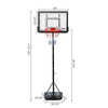 Large 2.1M-3M Height Basketball Hoop Adjustable Backboard Rim Portable Fitness