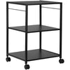 Printer Stand 3-Tier Rolling Printer Cart with Hooks and Storage Shelves