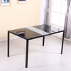 Rectangle White/Black Tempered Glass Dining Table 120/140cm Dinner Table Modern