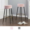 Pair of Round Velvet Bar Stools Kitchen Counter Dining Chairs Breakfast Barstool