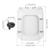 Luxury Square Toilet Seat Heavy Duty White Soft Close Top Quick Release Hinges