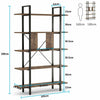 Tribesigns 5-Tier Bookcase Vintage Bookshelf Home Display Rack Storage Organizer