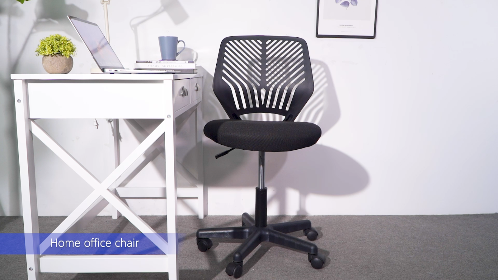 Kids Desk Chair Armless Study Chair Computer Chair with Back