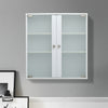 Wall Floating Cupboard Frosted Glass Door Cabinet Kitchen Bathroom Storage Unit