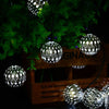 Solar Powered Fairy String Lights 20 LEDs Moroccan Silver Metal Ball Fairy Lamps