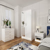 High Gloss Bedroom Furniture Set Wardrobe Chest of 4 Drawers Beside Table White