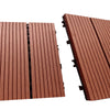 11x Composite Decking Boards WPC Garden Interlocking Tiles Balcony Patio Floor