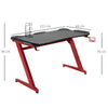 Gaming Desk with Gamepad Holder Cup Holder Headphone Hook Home Office