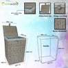 Laundry Basket Hamper Handwoven Grey Resin Bin for Dirty Cloths with Lining