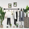 Heavy Duty Pipe Clothes Rail Wall Mounted Garment Rack Hanging Display Clothing